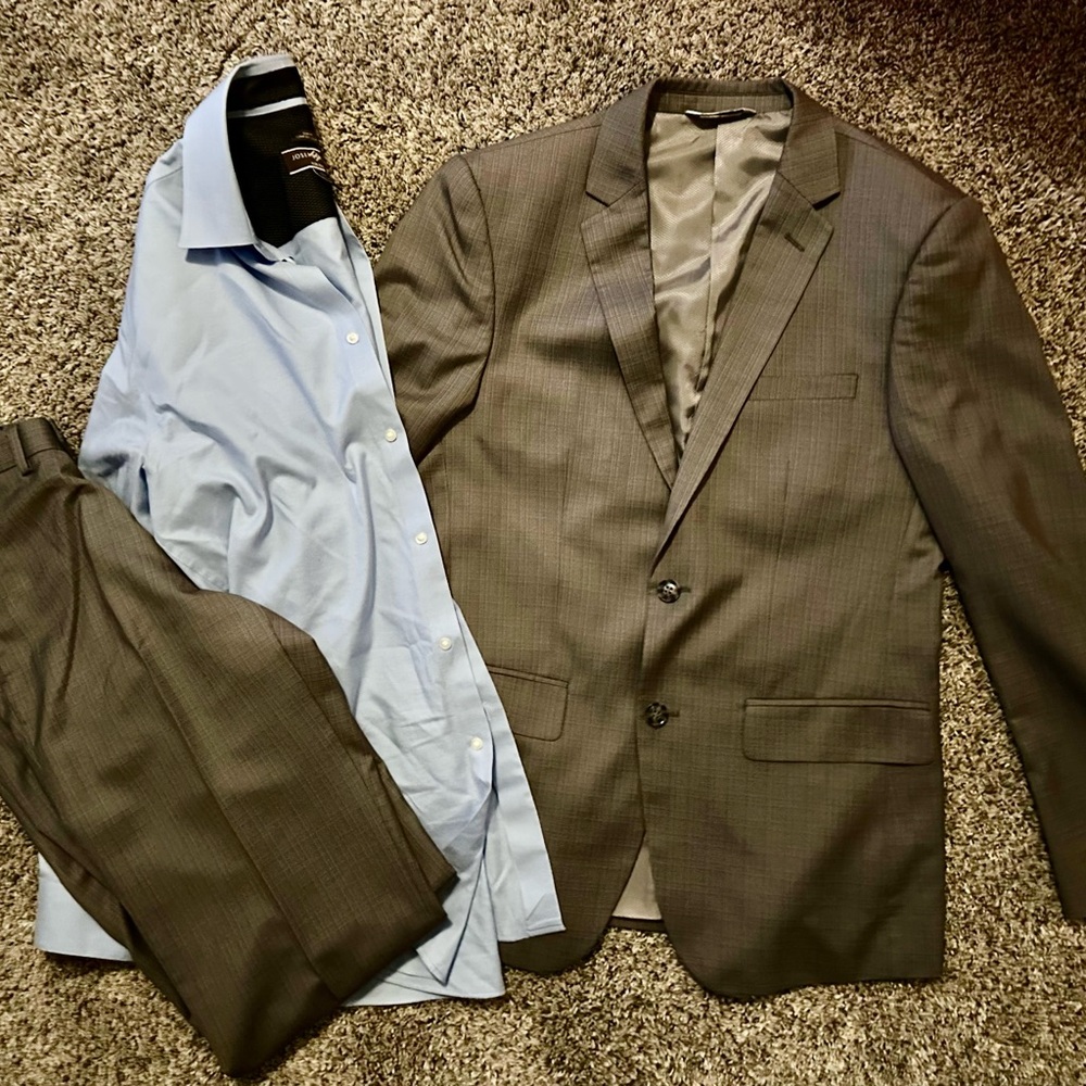 Lineage Gray Suit with Light Blue Joseph Abboud Shirt